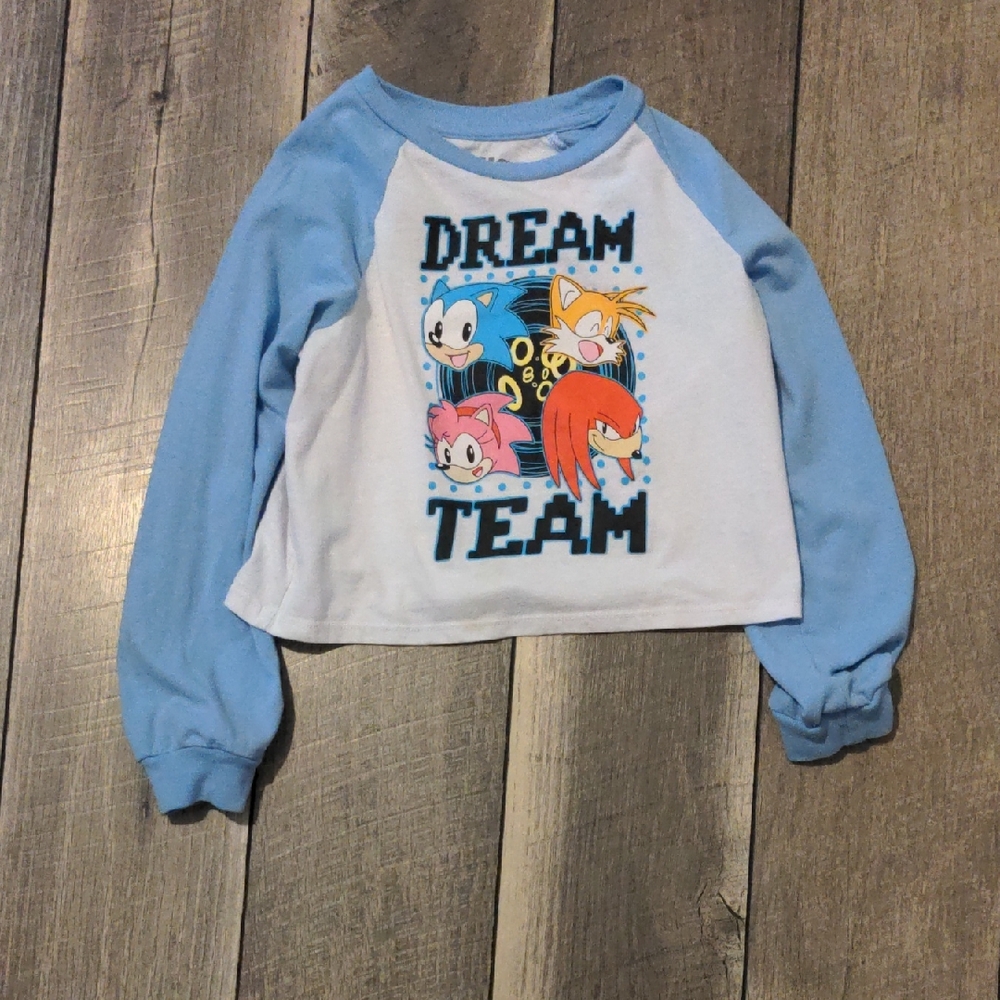 Blue and White Long Sleeve Tees with Graphic Design